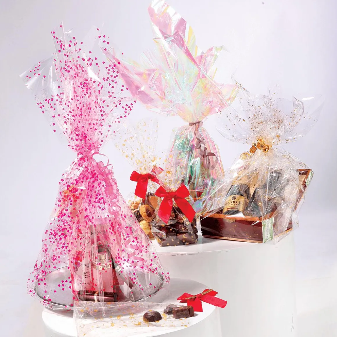 Lámina De Plástico Para Regalo Con Adornos Navideños 70 Cm, 100 M