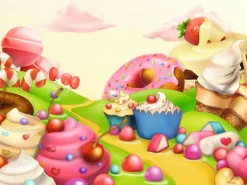 Lona XXL "Sweets Land" De Lona De Camión Ignífuga 250 X 330 Cm