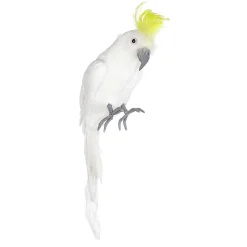 Loro Deco Cacatúa Crestada Amarilla 11 X 45 Cm