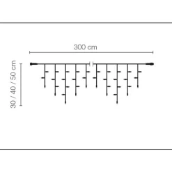 Luz Icicle Light LED Para Uso Profesional Sistema IP44, 114 LED, 300 X 50 Cm, Sin Cable