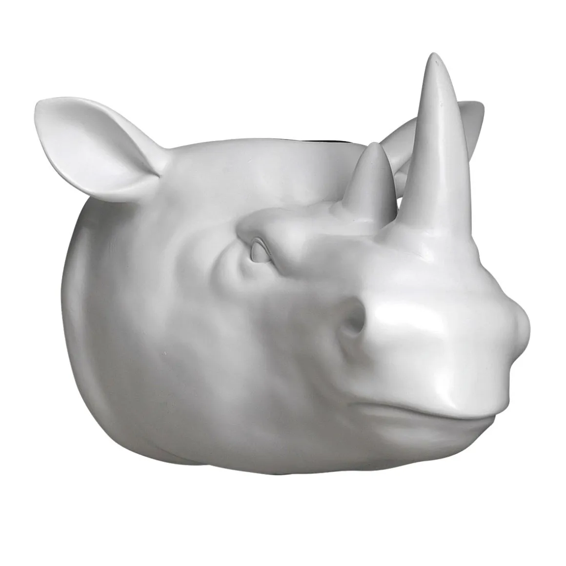 Maceta De Rinoceronte 20 X 24 Cm Blanco