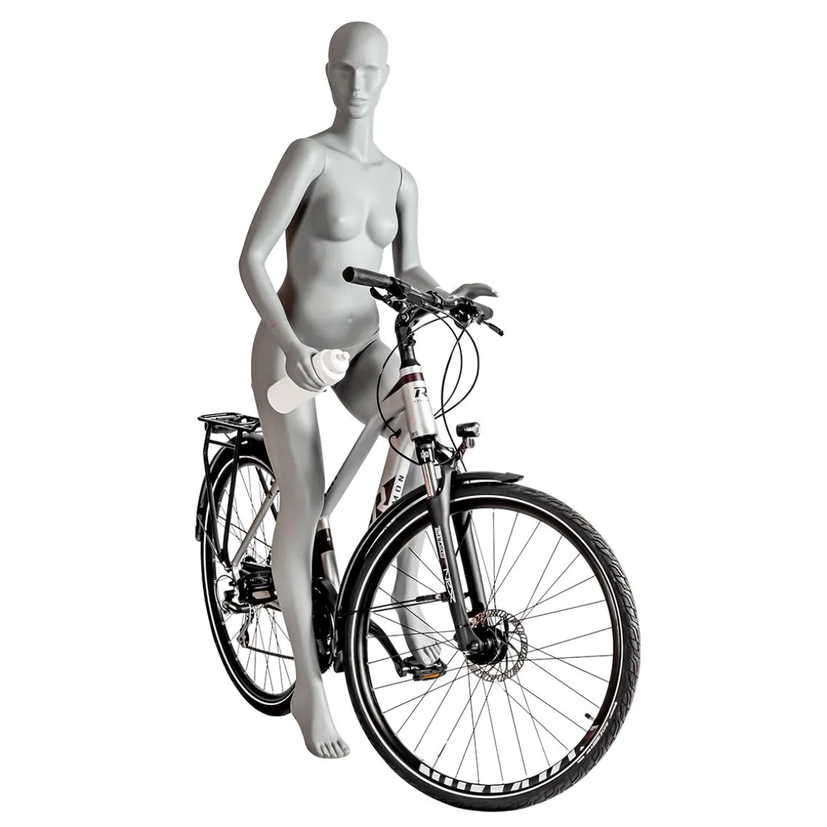 Maniquí Deportivo Mujer Ciclista, Caminante - Pierna Izquierda Levantada Y Brazos Izquierdos Flexionados