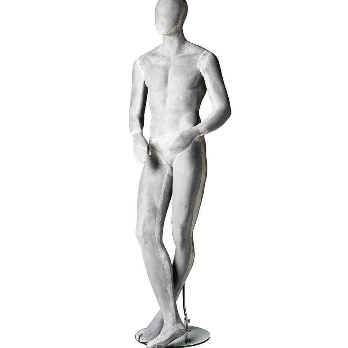 Maniquí Hombre ESCULTURA Pierna Cruzada Hormigón Óptico