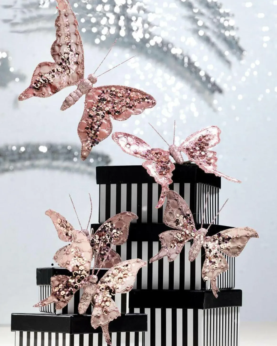 Mariposa Con Clip, 16 Cm, 2 Piezas, Rosada