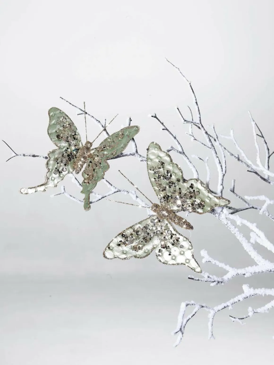 Mariposa Con Clip, 16 Cm, 2 Piezas, Verde Salvia