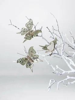 Mariposa Con Clip, 13 Cm, 3 Piezas, Verde Salvia