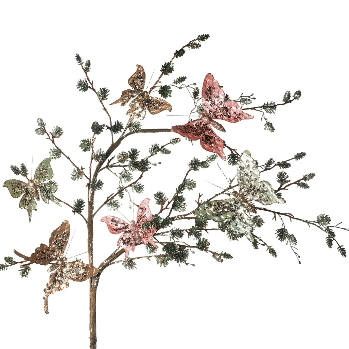 Mariposa Con Clip, 13 Cm, 3 Piezas, Verde Salvia