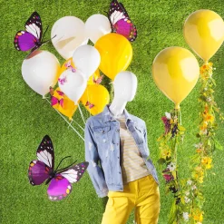 Mariposas Decorativas Morado 40 Cm 3 Piezas