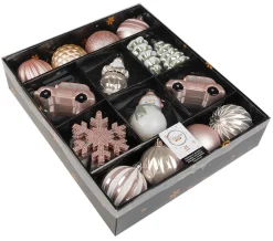 Mezcla De Bolas De Navidad Caja 30 Piezas Ø 6 Cm Rosa