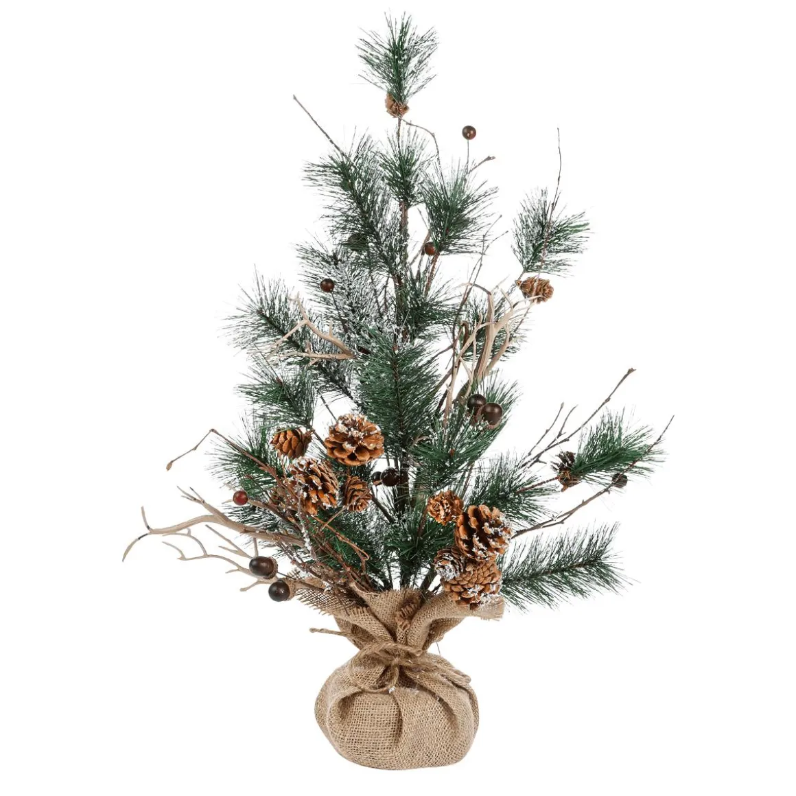 Mini Árbol De Pino Deco Con Escarcha 64x42x41 Cm