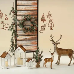 Mini Árbol De Pino Deco Con Escarcha 64x42x41 Cm