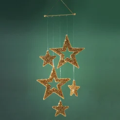 Móvil De Estrellas Oro, Longitud 100 Cm
