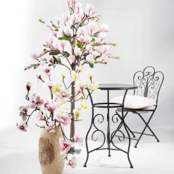 Noble Rama De Magnolia Artificial, Blanco Verde, 100 Cm