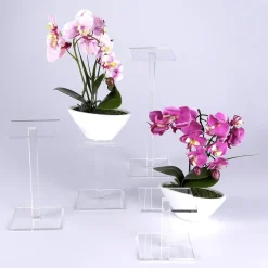 Orquídea Artificial En Maceta, Rosa 28 Cm