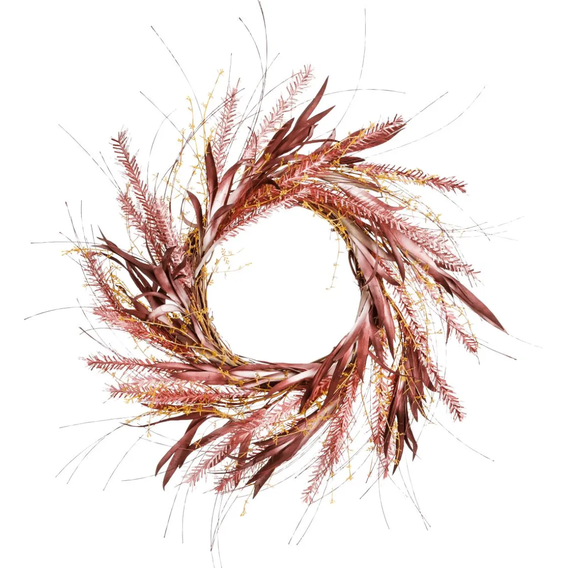 Otoño XXL Corona Decorativa De Hierba De Los Arbustos Con Eucaliptos Rojos Ø 70 Cm