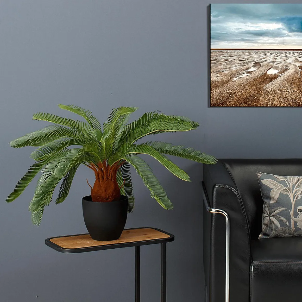 Palmera Artificial Cycas En Maceta Lista 65 Cm