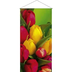 Pancarta De Fibra Natural Ligera "Tulip Bouquet" De Algodón 100 X 200 Cm