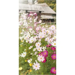 Pancarta De Tela Ignífuga "Pradera De Flores" De Tela De Bandera 100 X 200 Cm