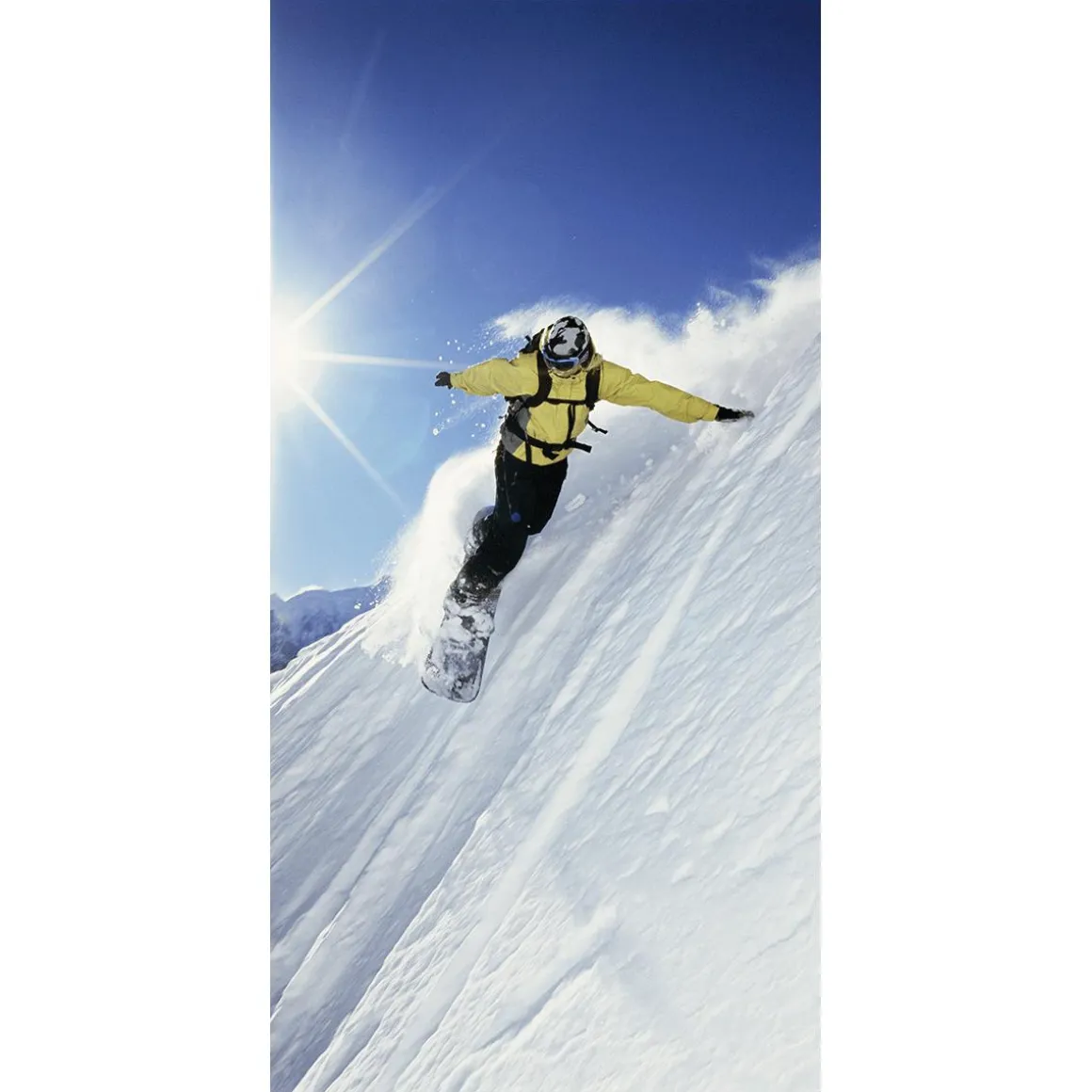 Pancarta De Tela Ignífuga "Snowboarder" De Tela De Bandera 100 X 200 Cm