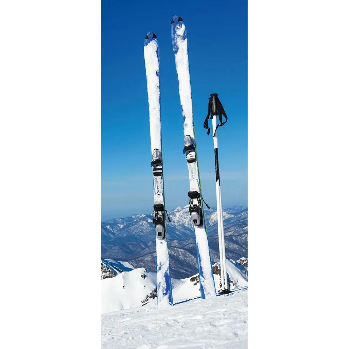 Pancarta De Tela Ignífuga "Esquí En La Nieve" De Tela De Bandera 75 X 180 Cm