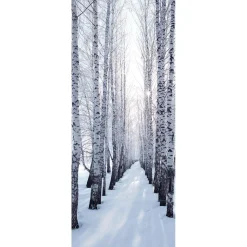 Pancarta De Tela Ignífuga "Winterbirkenallee " De Tela De Bandera 75 X 180 Cm
