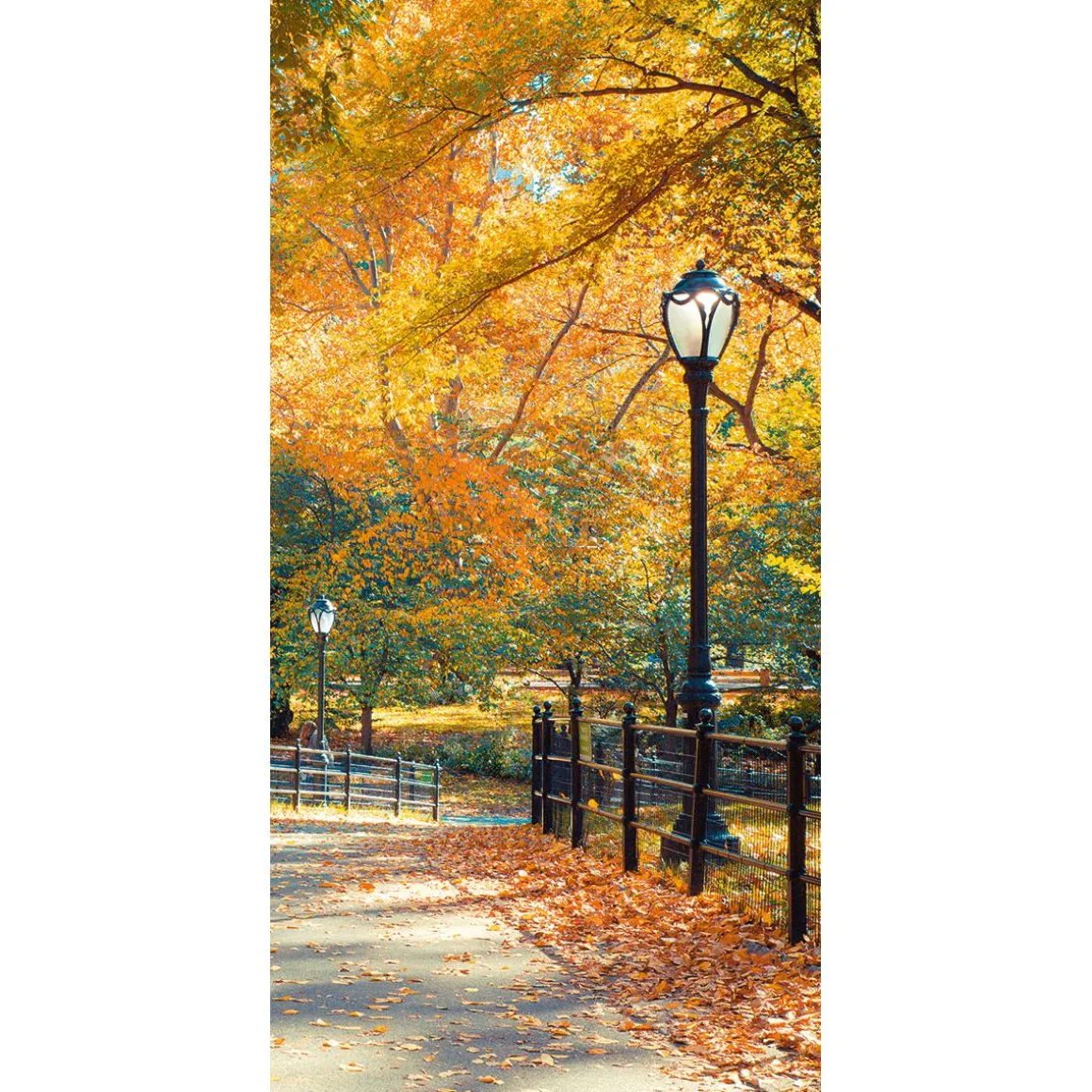 Pancarta De Tela Ignífuga "Parque De Otoño" De Tela De Bandera 100 X 200 Cm