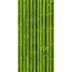 Pancarta De Tela Ignífuga "cañas De Bambú Verdes" En Tela De Bandera 100 X 200 Cm