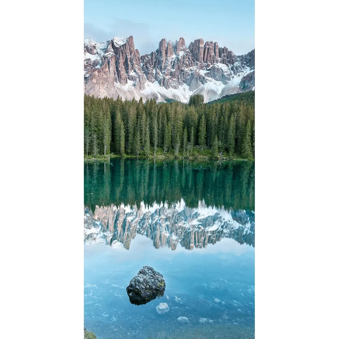Pancarta De Tela Ignífuga "lago De Montaña Tranquilo Con Reflejo" De Tela De Bandera 100 X 200 Cm