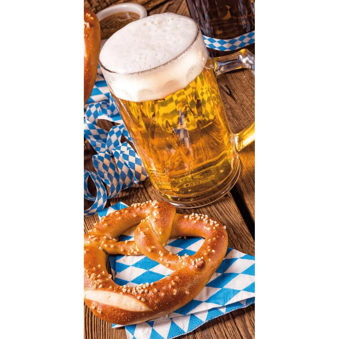 Pancarta De Tela Ignífuga "Oktoberfest Con Cerveza Y Pretzel" De Tela De Bandera 100 X 200 Cm