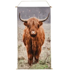 Pancarta De Textil Vaca En Pasto Con LED 60 X 110 Cm