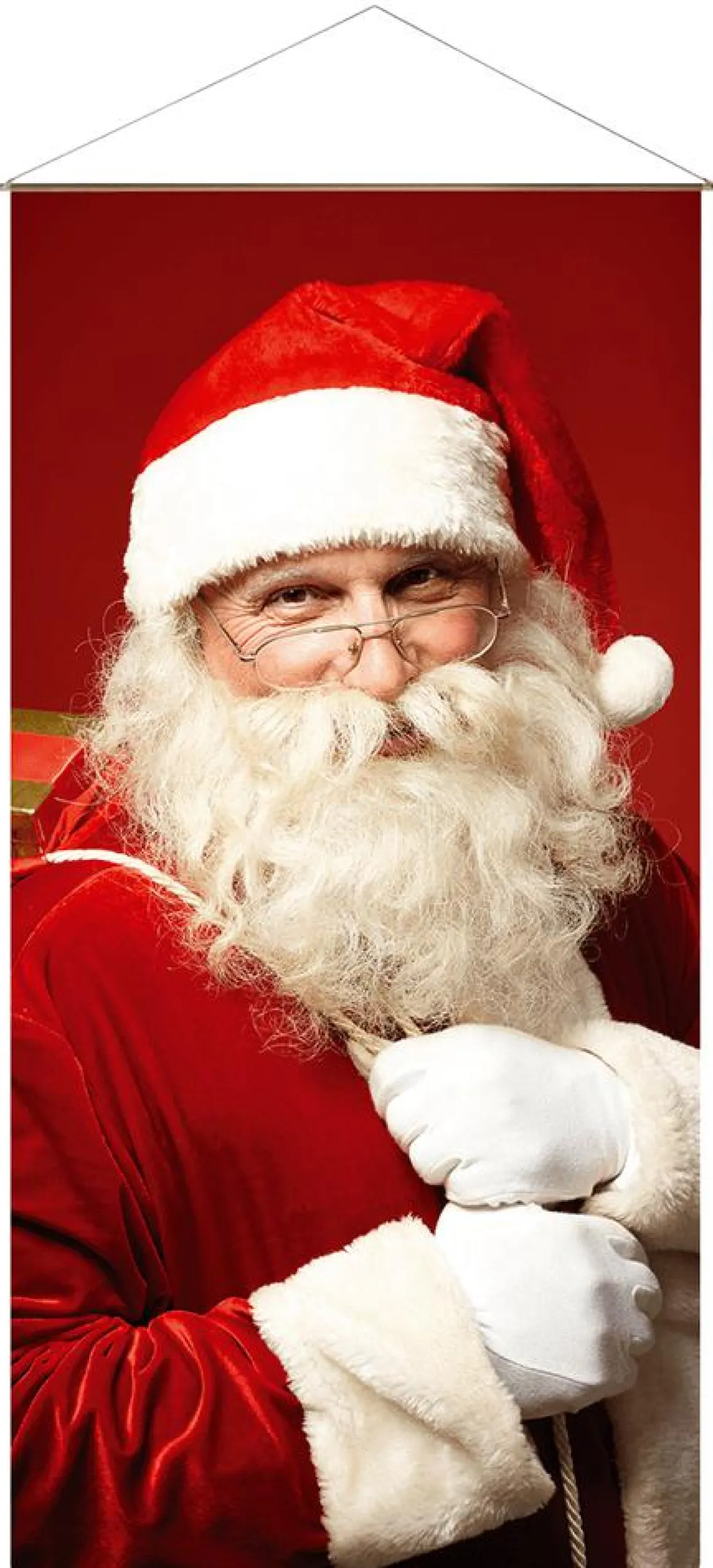 Pancarta Ligera De Fibra Natural "Papá Noel" De Algodón 100 X 200 Cm