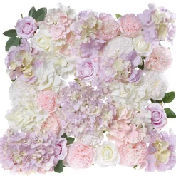 Panel Con Flores En Colores Pastel Artificial