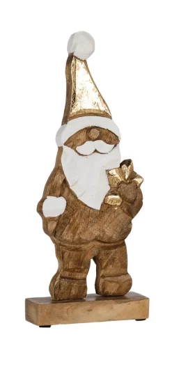 Papá Noel De Madera De 32 Cm De Altura