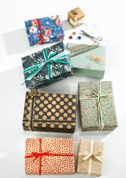 Papel De Regalo Azul Sostenible Con Flores Y Libélulas - Bobina De Papel De Regalo Sostenible De 50 M