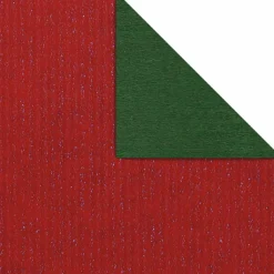 Papel De Regalo Bicolor 50 Cm, 100 M, Verde Oscuro Rojo