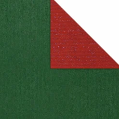 Papel De Regalo Bicolor 70 Cm, 250 M, Verde Oscuro Rojo
