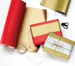 Papel De Regalo Bicolor 50 Cm, 250 M, Oro Plata