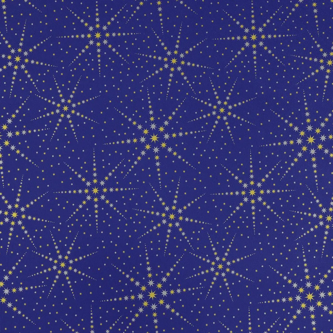 Papel De Regalo Estrellas Azul / Dorado / Plateado