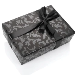 Papel De Regalo Negro Sostenible Con Diseño De Vid Brillante - Bobina De Papel De Regalo De 50 M