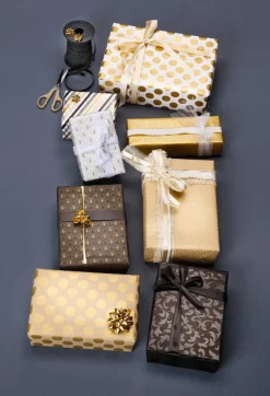 Papel De Regalo Negro Sostenible Con Diseño De Vid Brillante - Bobina De Papel De Regalo De 50 M