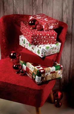 Papel Kraft Liso Rojo Reciclado - Bobina De Papel De Regalo De 50 M