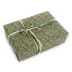 Papel Kraft Reciclado Con Hojas De Palmera Verdes - Rollo De Papel De Envolver De 50 M
