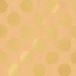 Papel Kraft Reciclado Con Puntos Dorados - Bobina De Papel De Regalo Sostenible De 50 M