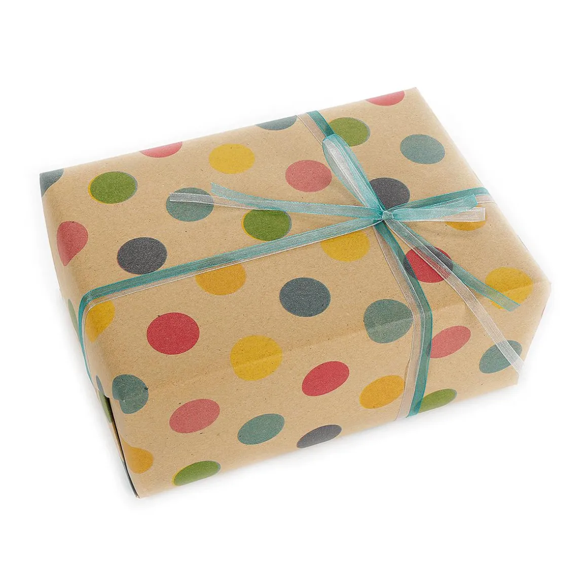 Papel Kraft Reciclado Con Puntos De Colores - Bobina De Papel De Envolver De 50 M