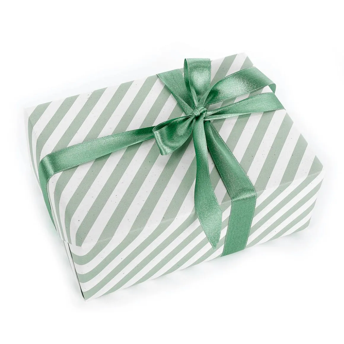 Papel Kraft Sostenible De Remolacha Azucarera Con Rayas Verdes Y Blancas - Rollo De Papel De Envolver De 50 M.
