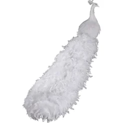 Pavo Real Blanco Decorativo, Longitud: 150 Cm