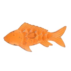 Peces De Metal Decoración De Pared Naranja Con Manchas De óxido 71 Cm