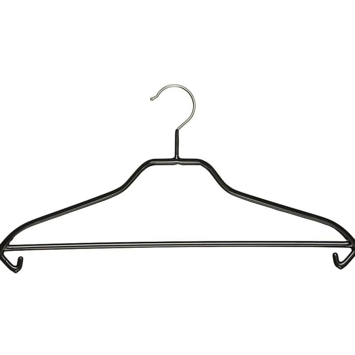 Percha Con Barra Antideslizante, 40 Cm, Negro, 1 Caja A´ 50 Piezas