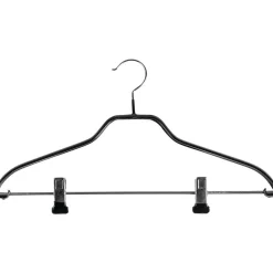 Percha Con Pinzas Antideslizante 40 Cm, Negro,1 Caja De 50 Piezas