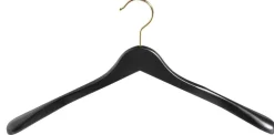 Percha De Madera Negro/latón, 44 Cm